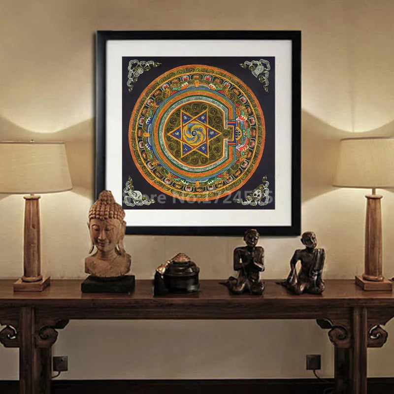 Tibetan Thangka Mandala Painting On Canvas