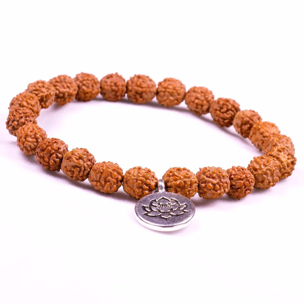 Handmade Ruberthen Bodhi Traditional Tibetan Lotus Charm Bracelet