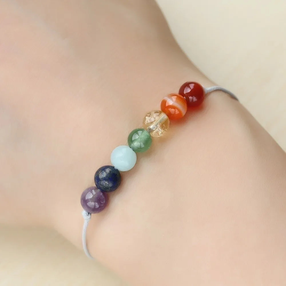 Handmade 7 Chakra Mixed Stone Healing Bracelet