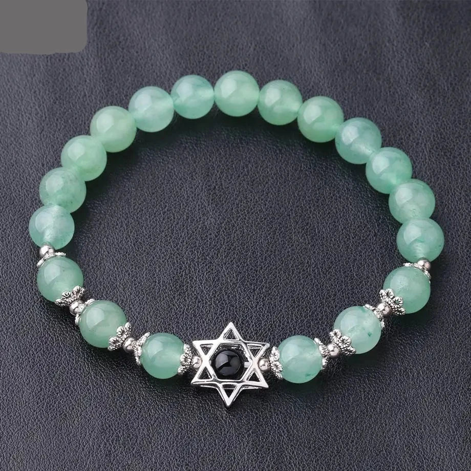 Natural Semi Precious Stone/Crystal Magen Star of David Bracelets