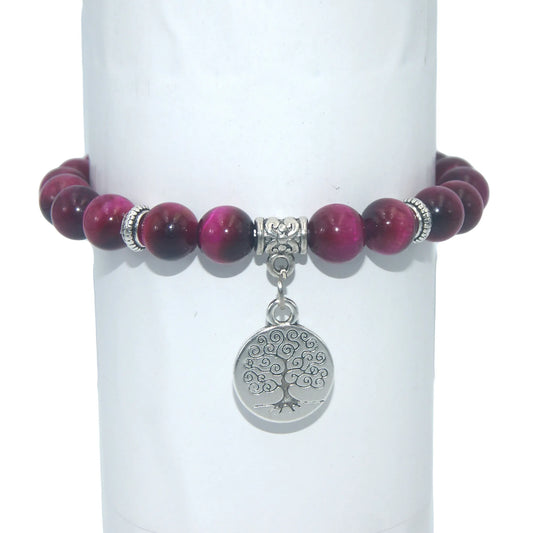 Tree Life Natural Stone Bracelet with Charm