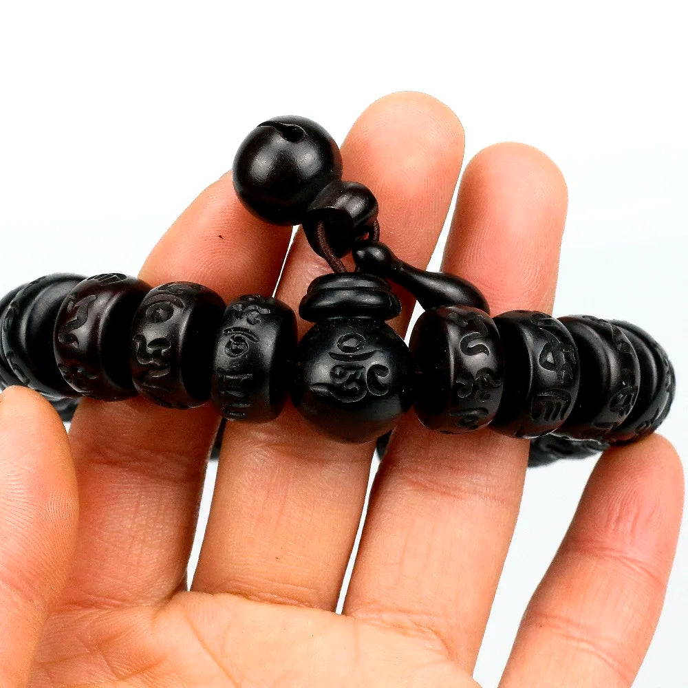 Natural Wooden Tibetan Lightning Strike Jujube Mala Beads