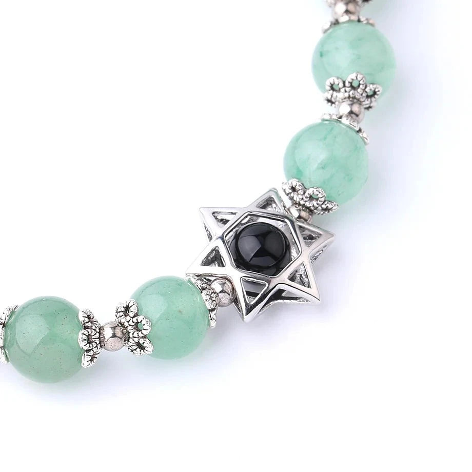 Natural Semi Precious Stone/Crystal Magen Star of David Bracelets