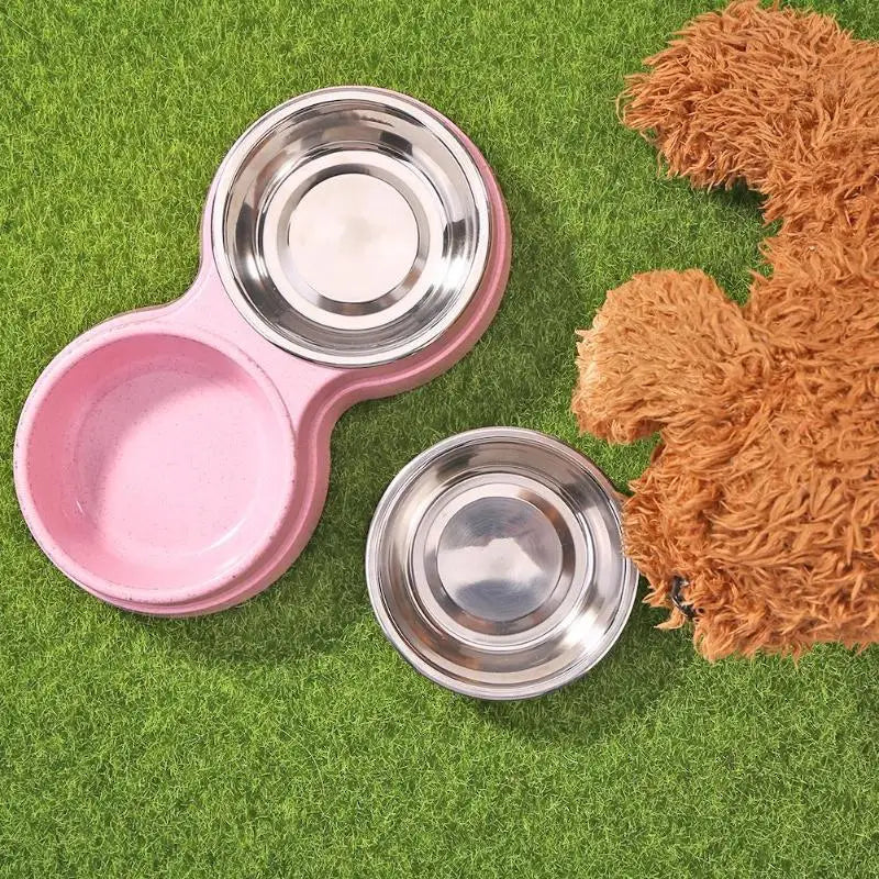 Double Bowl Pet Food & Water Feeder