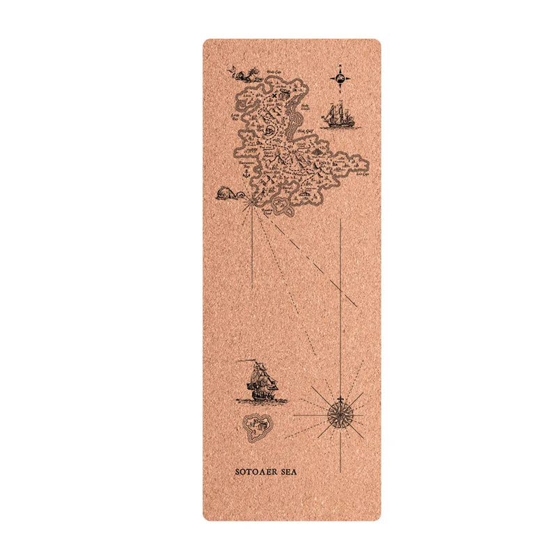 TPE+Cork Non-slip Yoga Mat Fitness Mats Position Line Eco-friendly Natural Cork Yoga Mattress Pilates Mat Exercise Training Mats