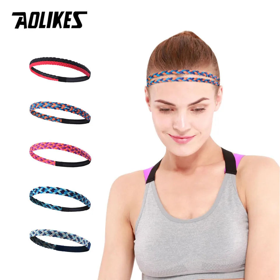 Elastic Yoga Sweatband with Silicone to Stay in Place