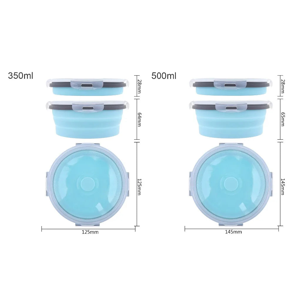 Eco-Friendly Silicone Round Folding Food Container