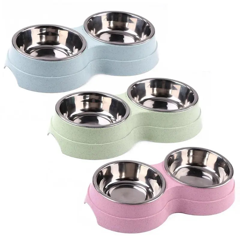 Double Bowl Pet Food & Water Feeder