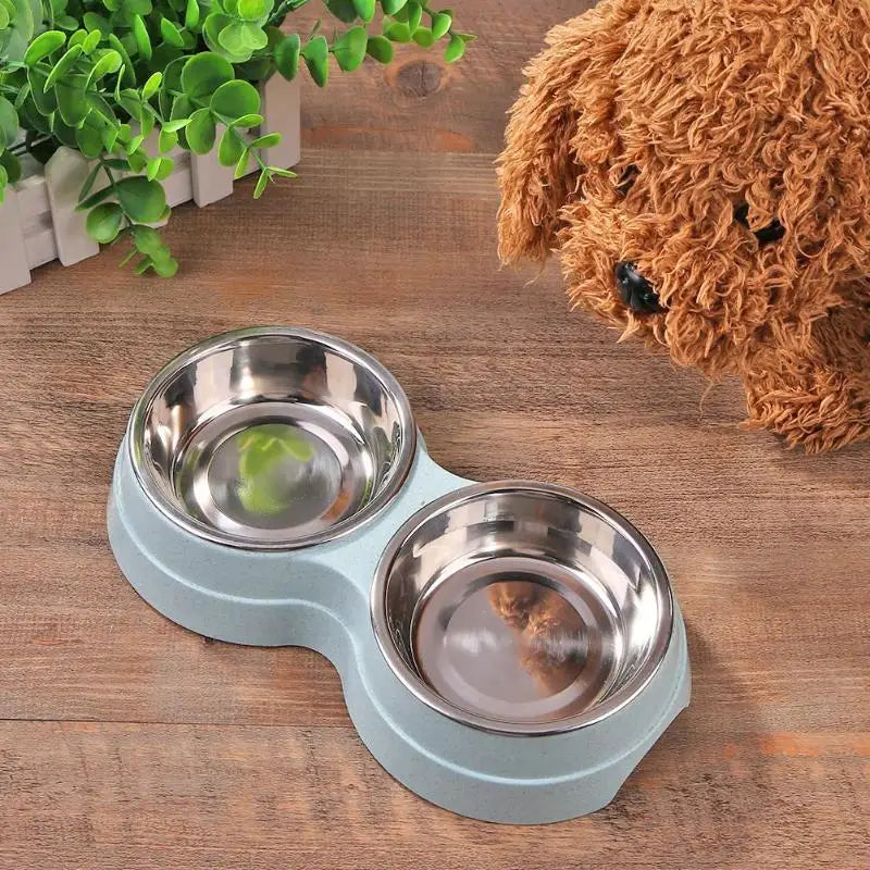 Double Bowl Pet Food & Water Feeder