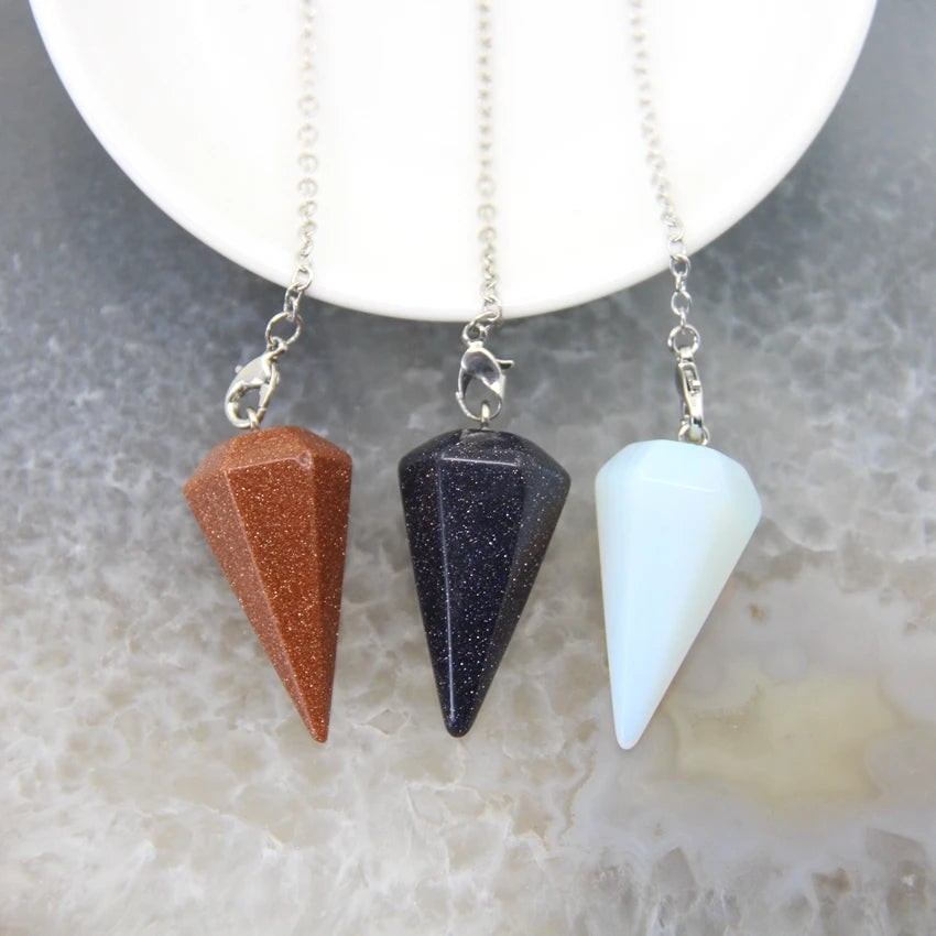 Natural Stone/Crystal Healing Pendant Pendulum