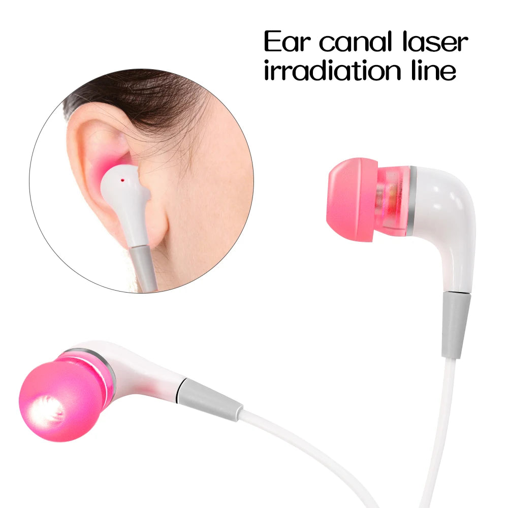 Tinnitus Ear Laser Therapy LLLT Irradiation Laser Physiotherapy Earplug Otitis Media Deafness Diabetes Hypertension Treatment