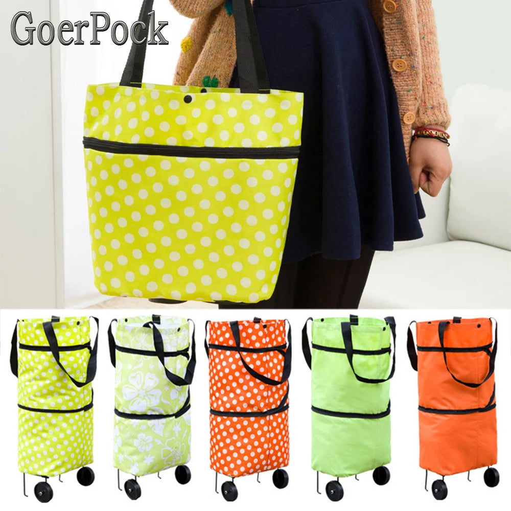 Eco-Friendly Folding Shopping Trolley Bag with Wheels