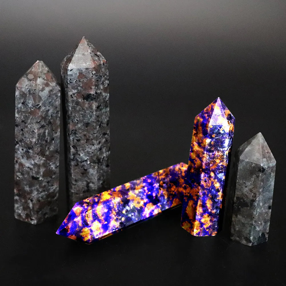 Natural Crystal Firestone Phosphorescence Energy Yooperlite Crystal and Stone Wands