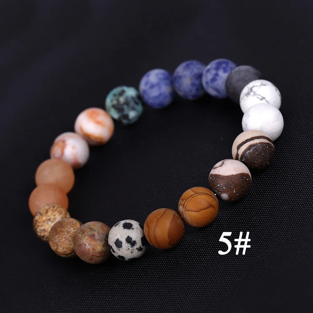 Eight Planets Solar Natural Stone Handmade Bracelet