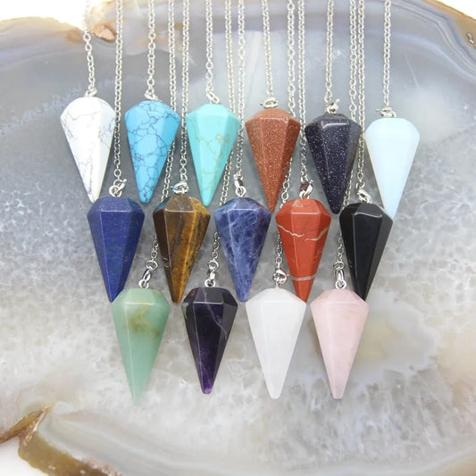 Natural Stone/Crystal Healing Pendant Pendulum