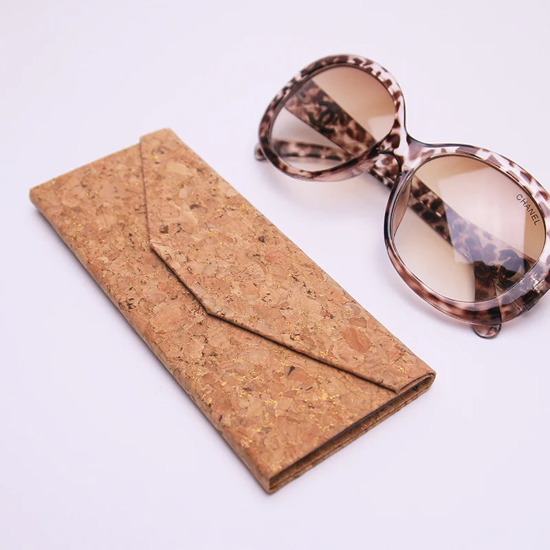 Eco Friendly Natural Portugese Cork Foldable Wooden Eyewear Storage Cases (Vegan)