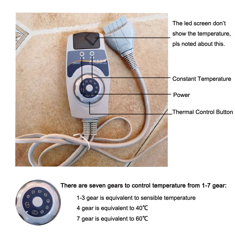 Far Infrared Heating Jade Tourmaline Therapy Heat Pad - Mesh Mattress Adjustable Timer & Temperature