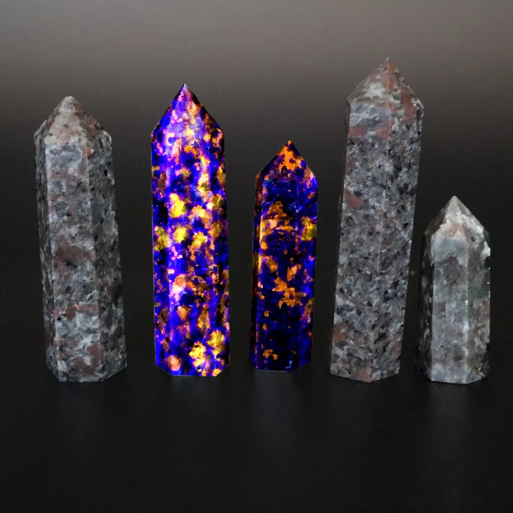 Natural Crystal Firestone Phosphorescence Energy Yooperlite Crystal and Stone Wands