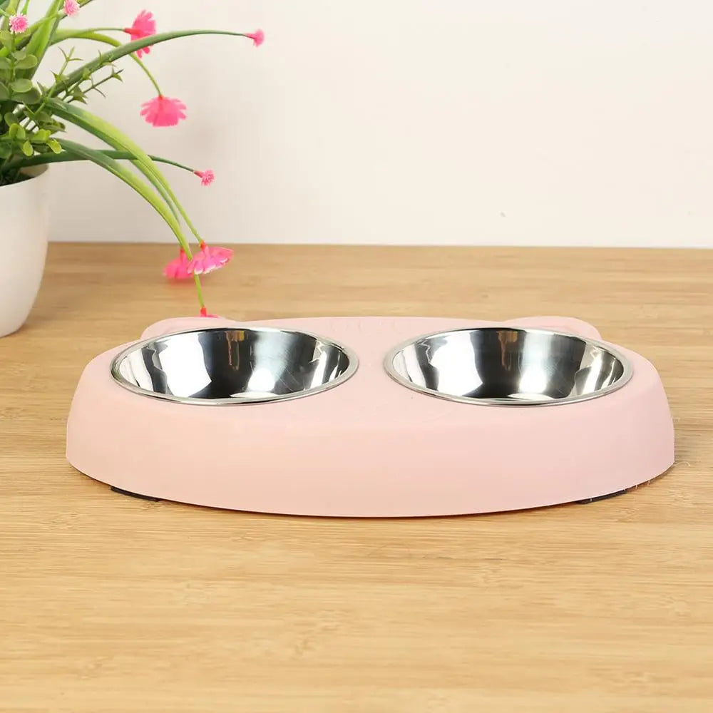 Double Bowl Pet Food & Water Feeder