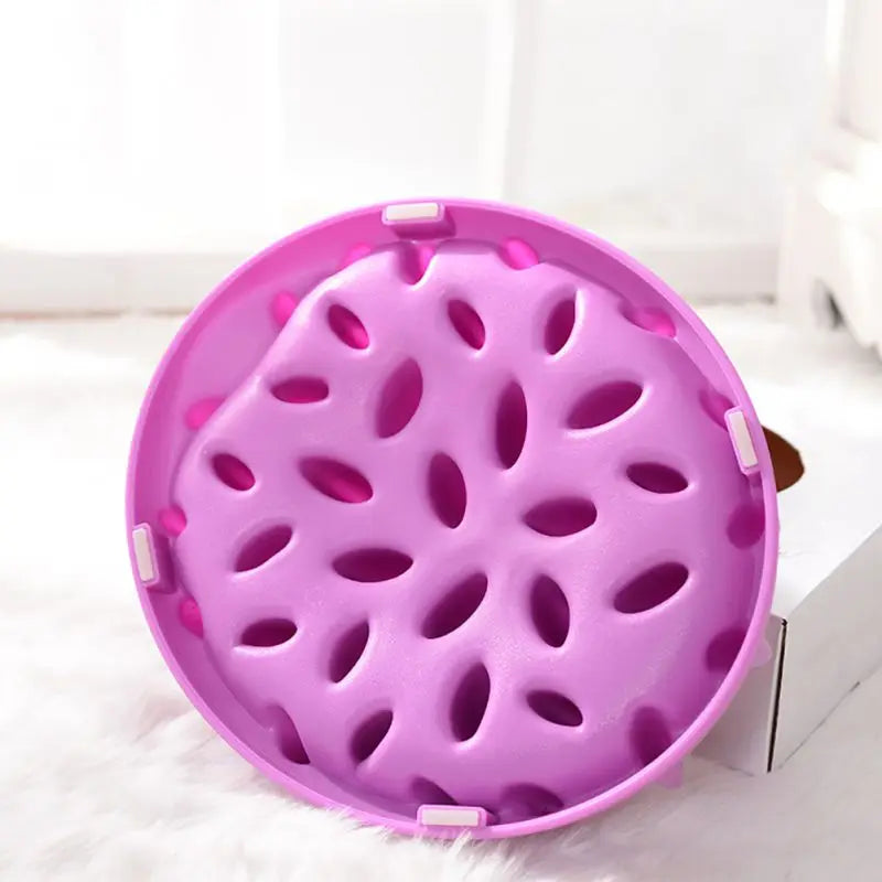 Reusable Hard Silicone Pet Bowls with Interactive Slow Feeder & Anti Gulping Feature & Non Slip