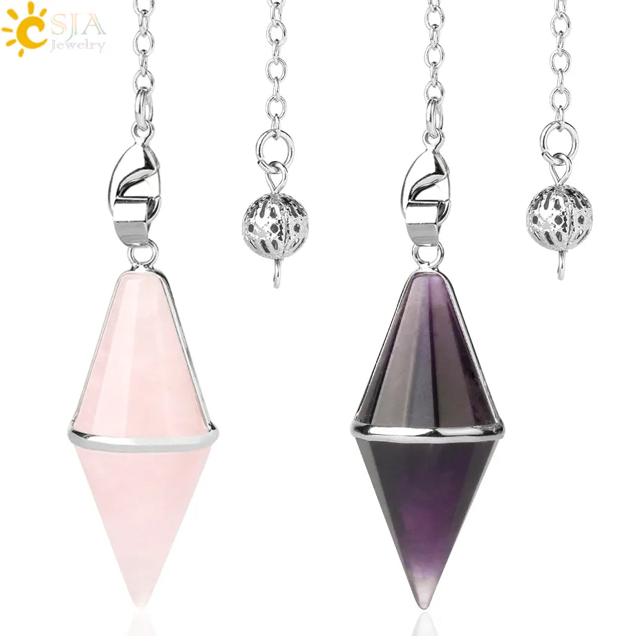 Multifaceted Natural Crystal Pendulum