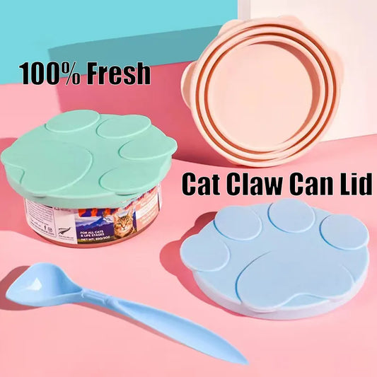 Reusable Silicone Canned Pet Food Lid & Spoon