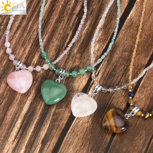 Natural Semi Precious Crystal/Stone Charm Necklace