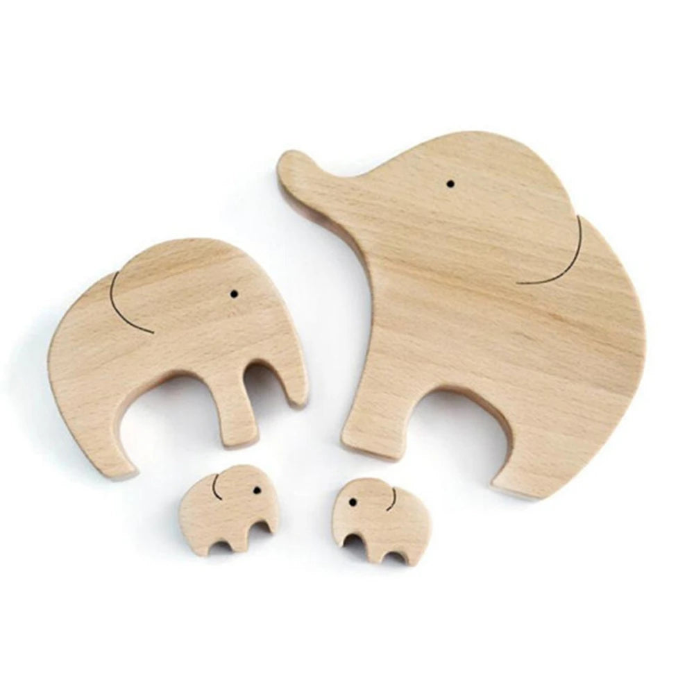 Cute Wooden Elephant Ornament & Toy