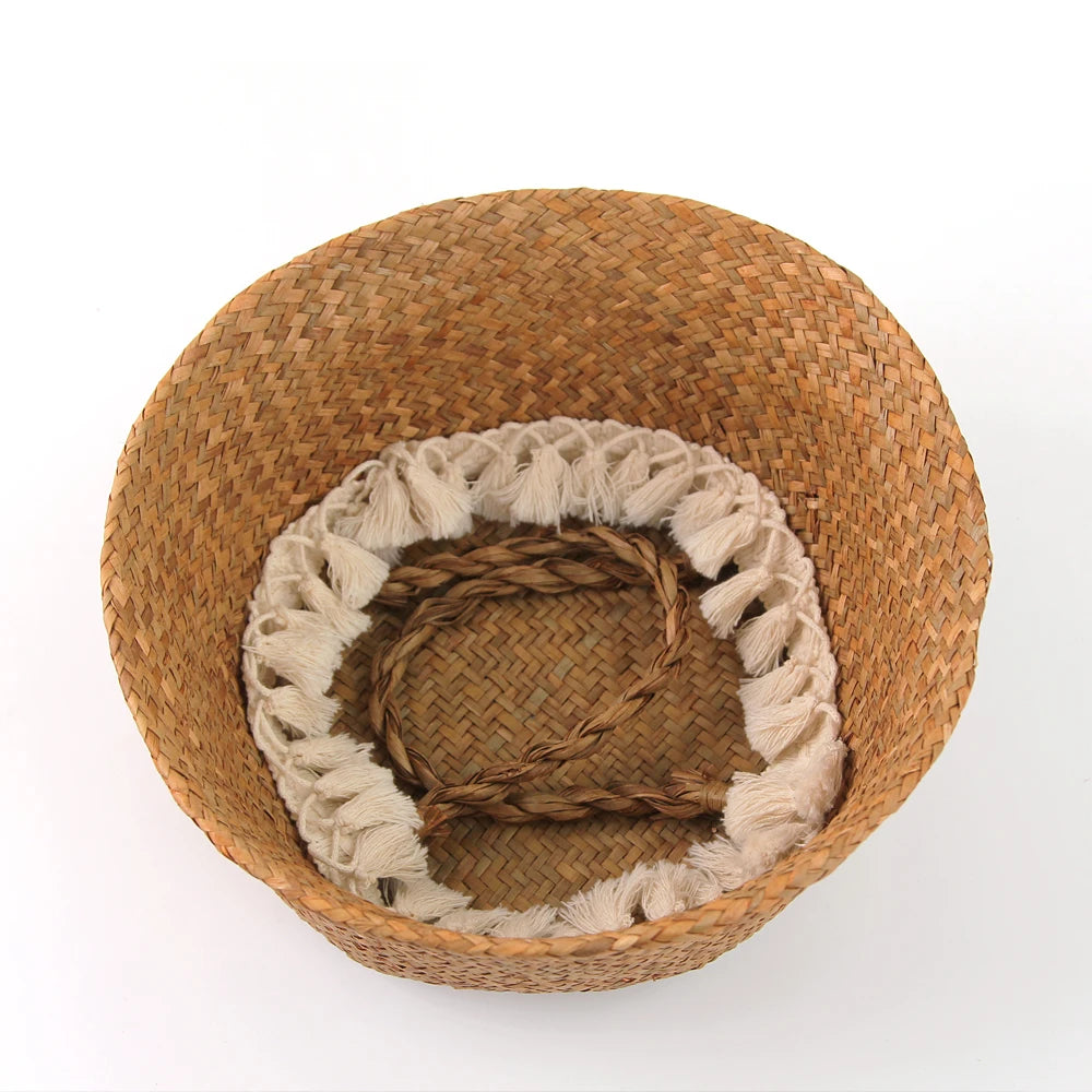 Eco-Friendly Foldable Handwoven Seagrass Storage Baskets