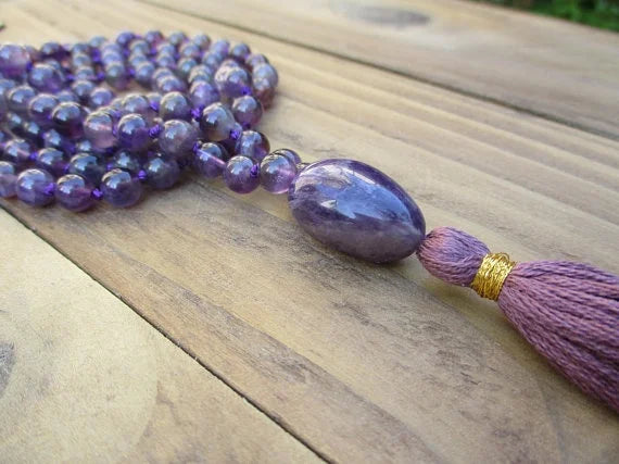 Amethyst Mala Beads with Tassel