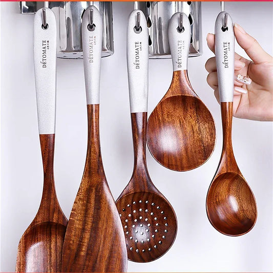 Eco-Friendly Solid Wood Teak Cooking Tools