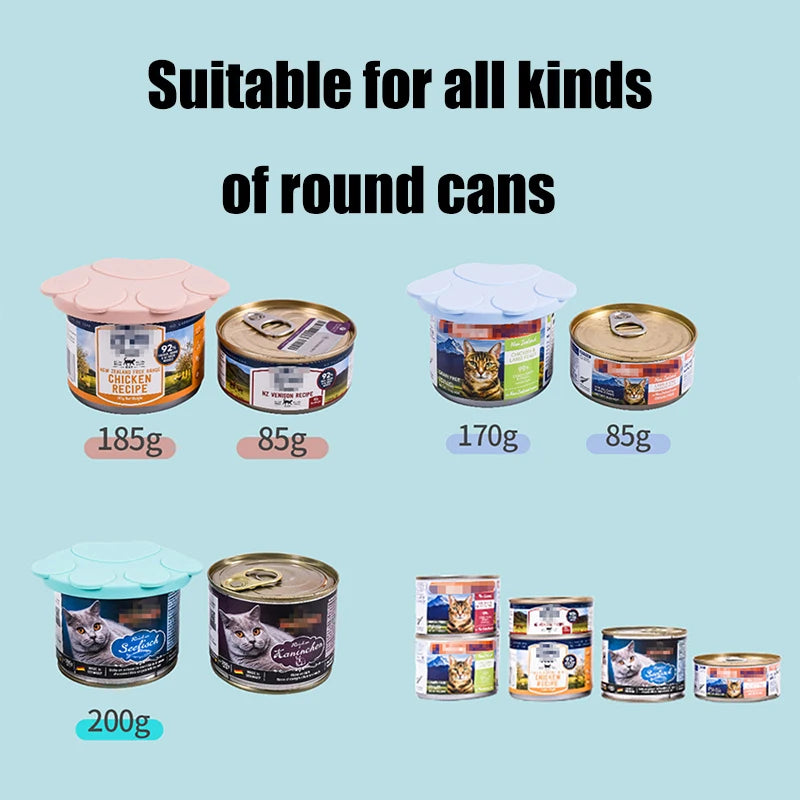 Reusable Silicone Canned Pet Food Lid & Spoon