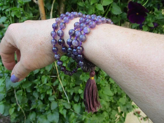 Amethyst Mala Beads with Tassel