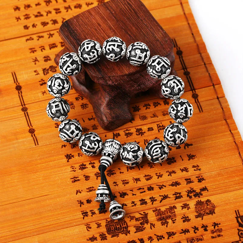 Om Mani Padme Hum Six Words Sanskrit Engraved Bracelet