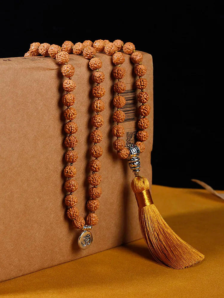 Rudraksha Mala Bead Necklace with Tassel