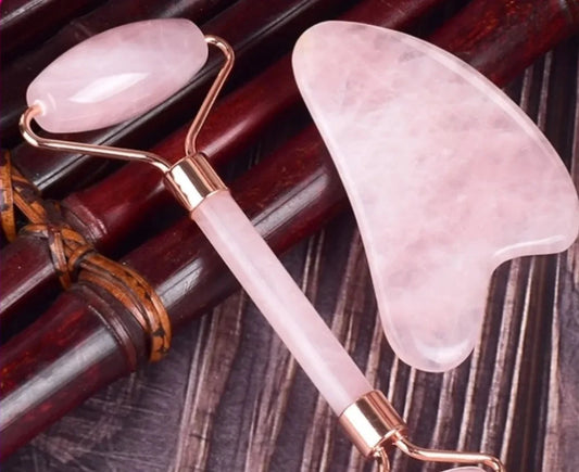 Gua Sha Natural Rose Quartz Crystal Tools