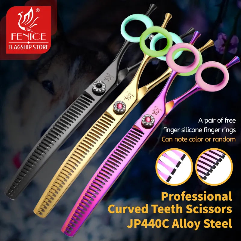 Curved Thinning Pet Grooming Scissors