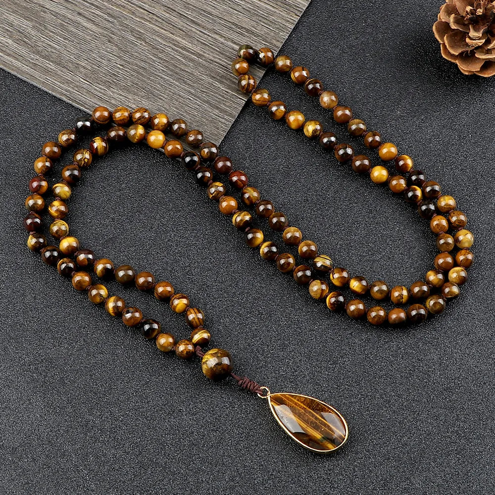 Vintage Design Tiger's Eye Handmade Mala Beads