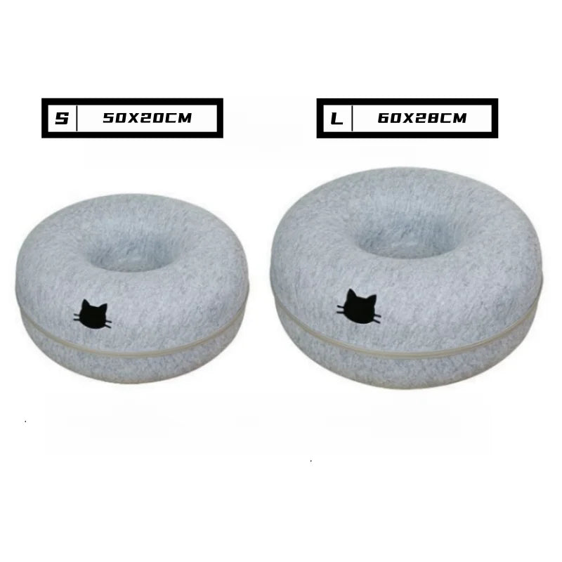 Natural Felt Interactive Pet Donut Tunnel Toy