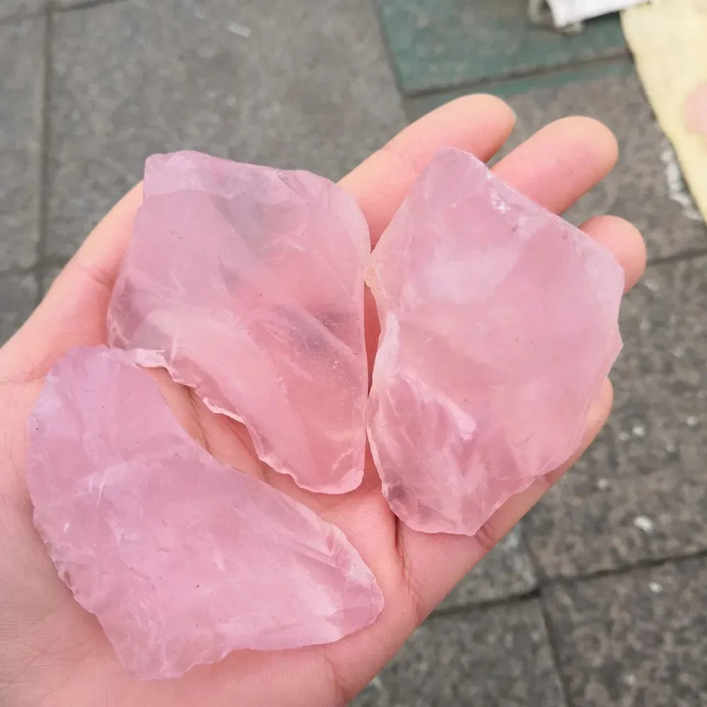 100% Natural Pink Rose Quartz Raw Crystal Stone - Healing Mineral for Stress Relief and Well-being