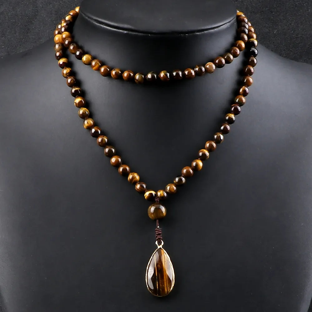 Vintage Design Tiger's Eye Handmade Mala Beads