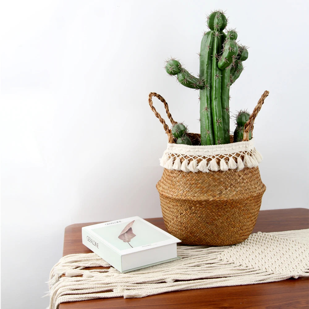 Eco-Friendly Foldable Handwoven Seagrass Storage Baskets