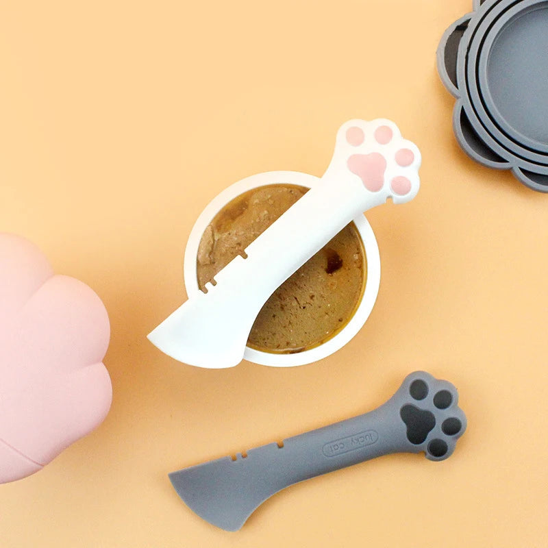 Pet Spoon & Silicone Can Sealing Cover Food Storage