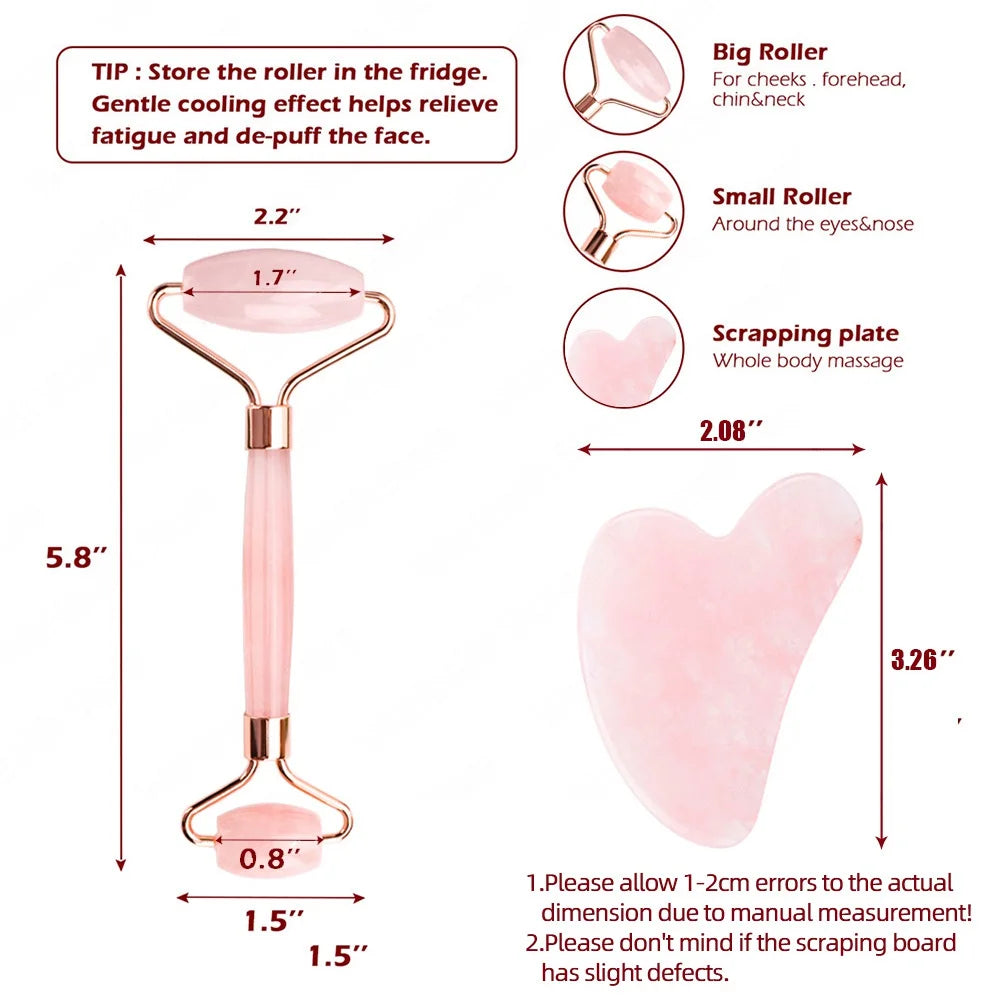 Gua Sha Natural Rose Quartz Crystal Tools