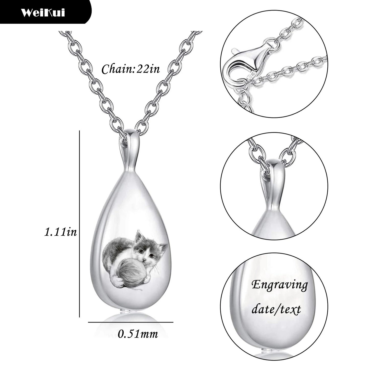 Pet Memorial Water Drop Necklace