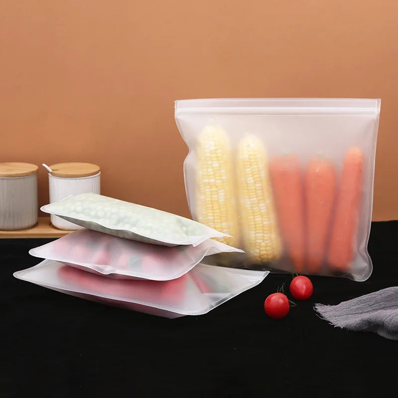 Reusable Silicone Food Storage Bag for Refrigerator, Leakproof & BPA Free