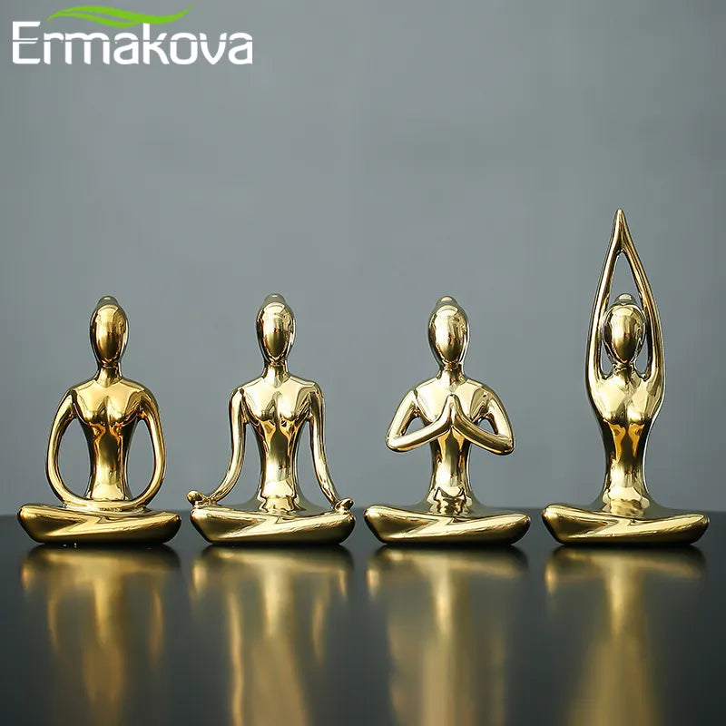 Porcelain Yoga Pose Figurines