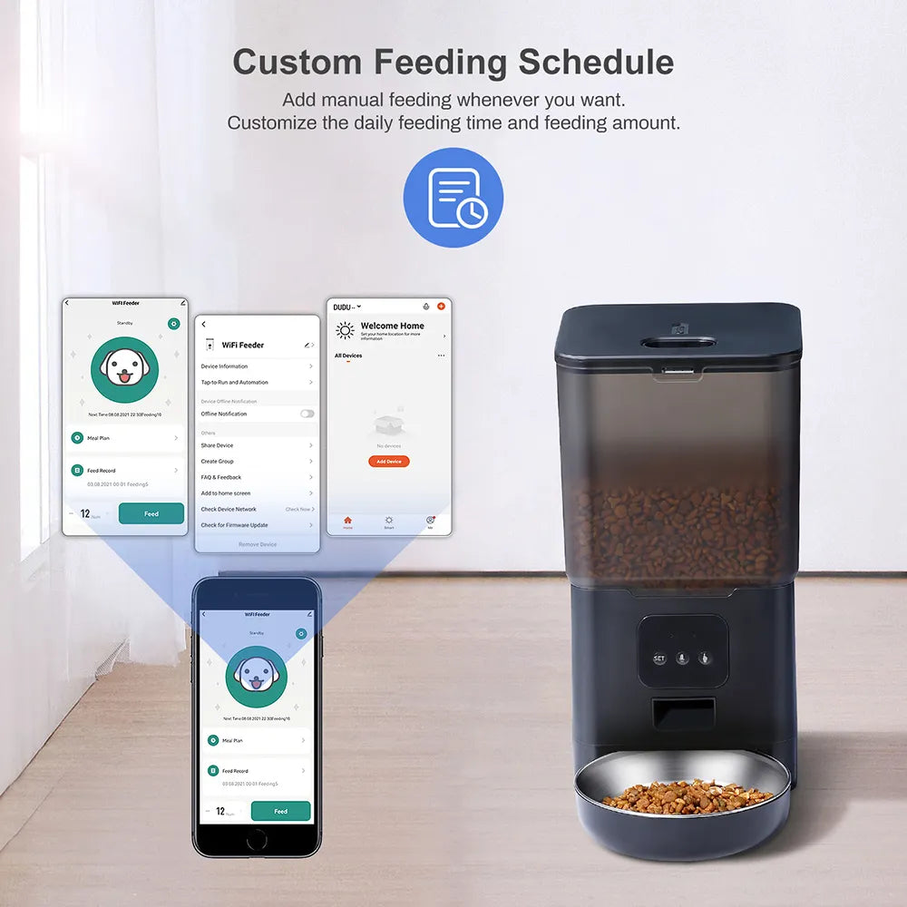 Smart APP Pet Food Automatic Dispenser for Remote Feeding