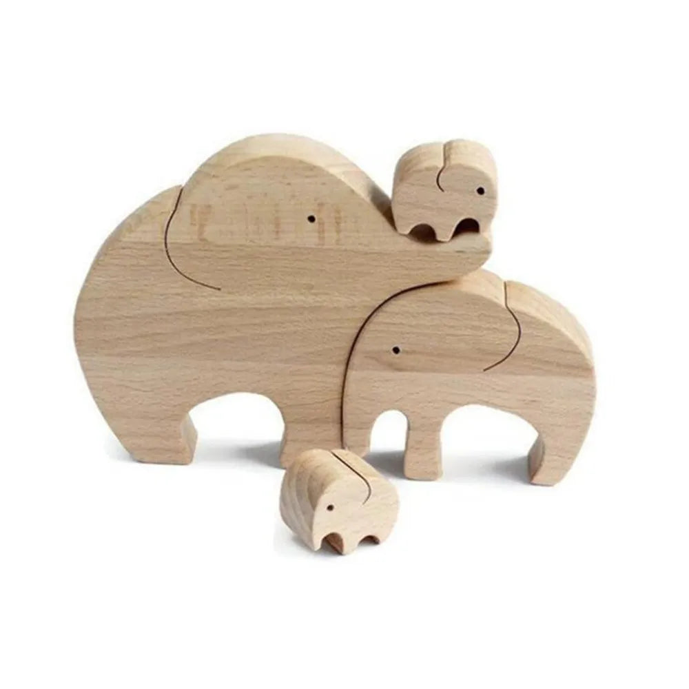 Cute Wooden Elephant Ornament & Toy