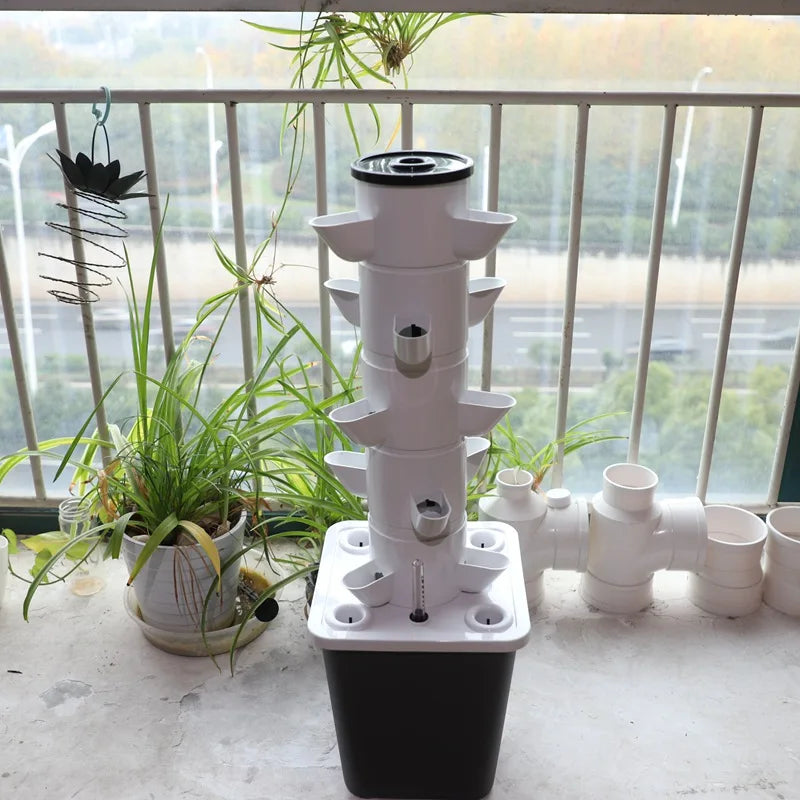 DIY Vertical Tower Planter Hydroponic Grow System